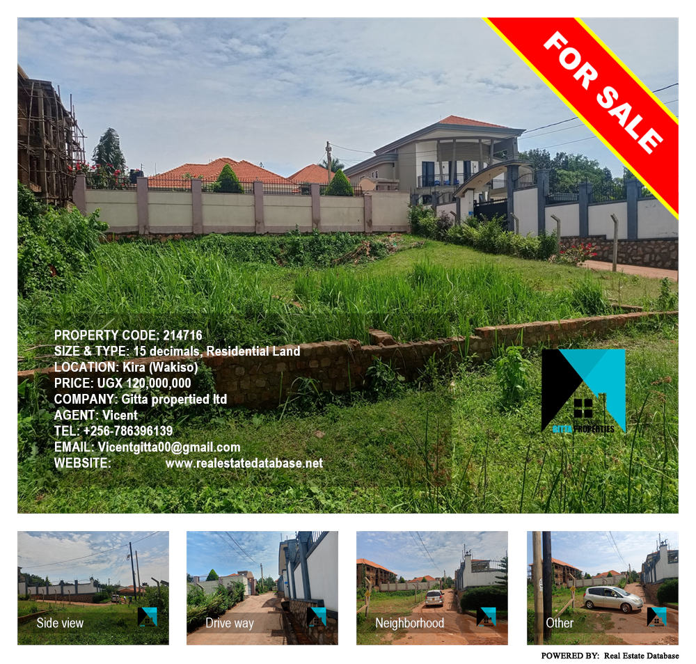 Residential Land  for sale in Kira Wakiso Uganda, code: 214716