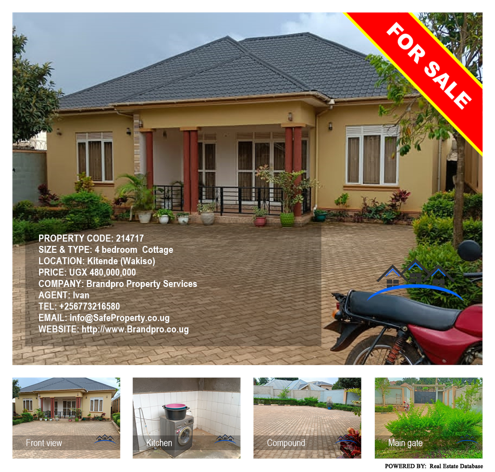 4 bedroom Cottage  for sale in Kitende Wakiso Uganda, code: 214717