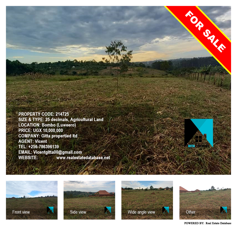 Agricultural Land  for sale in Bombo Luweero Uganda, code: 214725