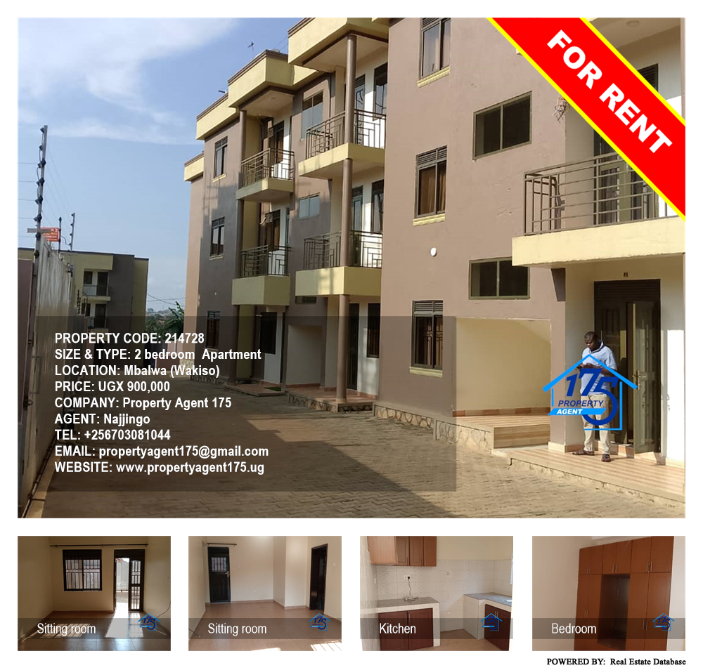 2 bedroom Apartment  for rent in Mbalwa Wakiso Uganda, code: 214728