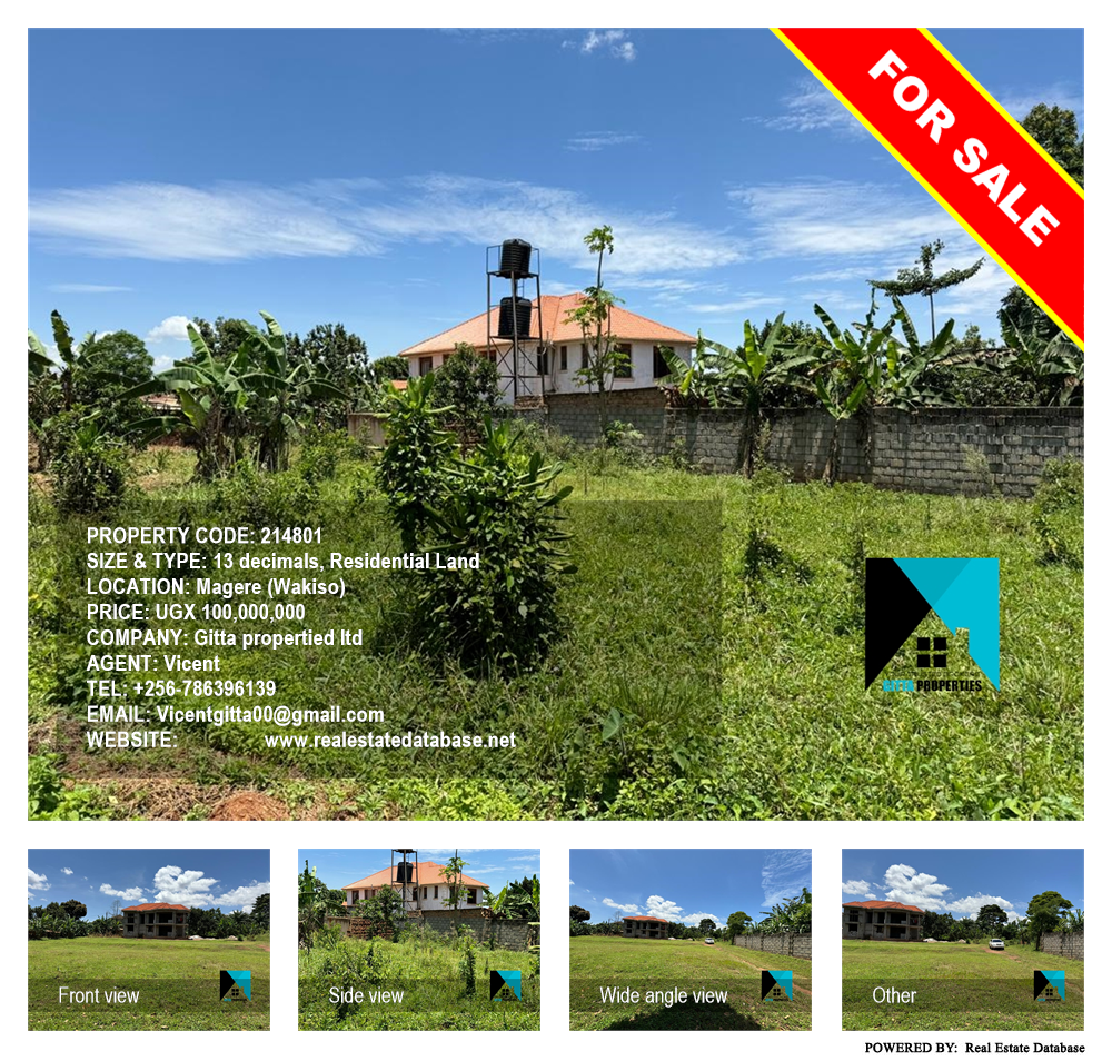 Residential Land  for sale in Magere Wakiso Uganda, code: 214801