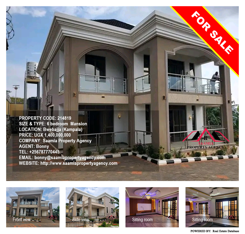 6 bedroom Mansion  for sale in Bwebajja Kampala Uganda, code: 214819