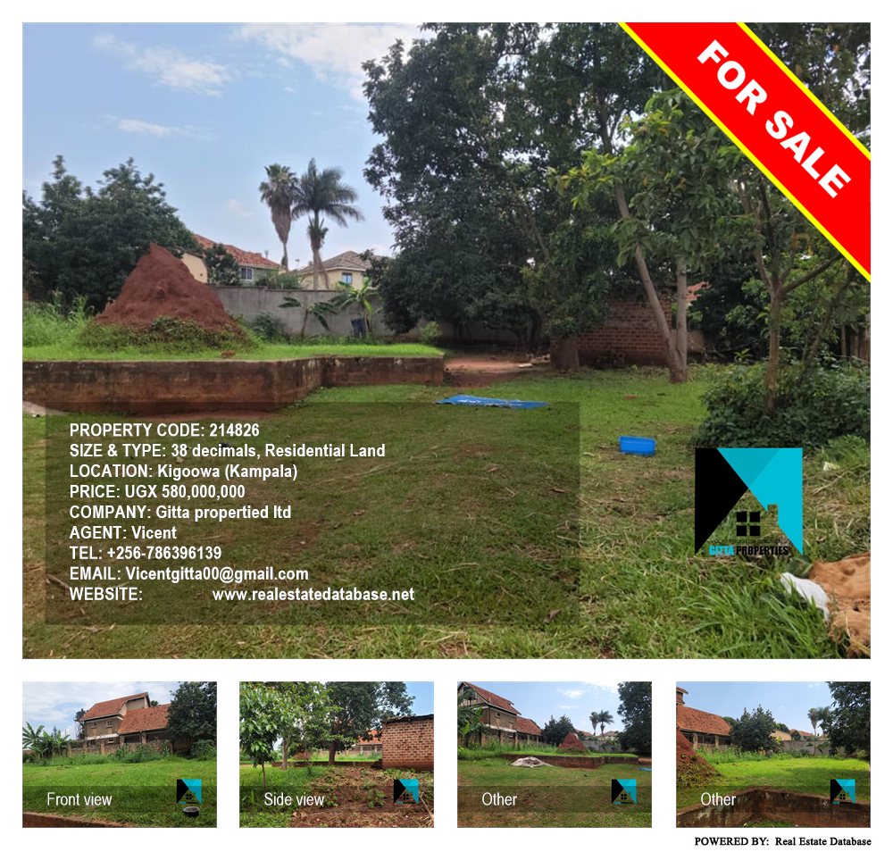 Residential Land  for sale in Kigoowa Kampala Uganda, code: 214826