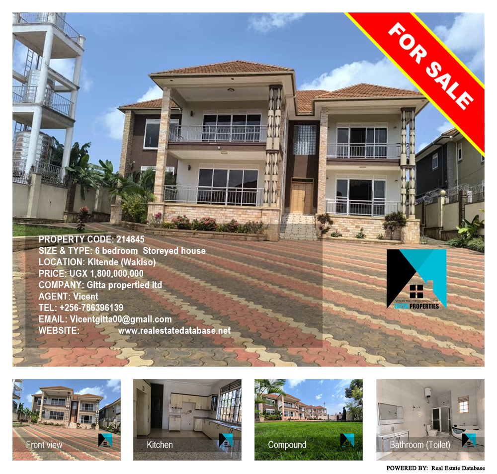 6 bedroom Storeyed house  for sale in Kitende Wakiso Uganda, code: 214845