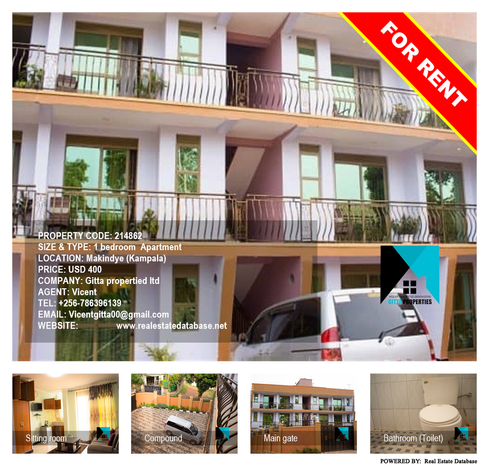 1 bedroom Apartment  for rent in Makindye Kampala Uganda, code: 214862