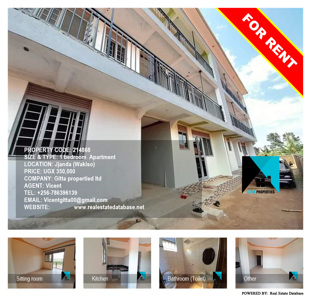 1 bedroom Apartment  for rent in Jjanda Wakiso Uganda, code: 214868