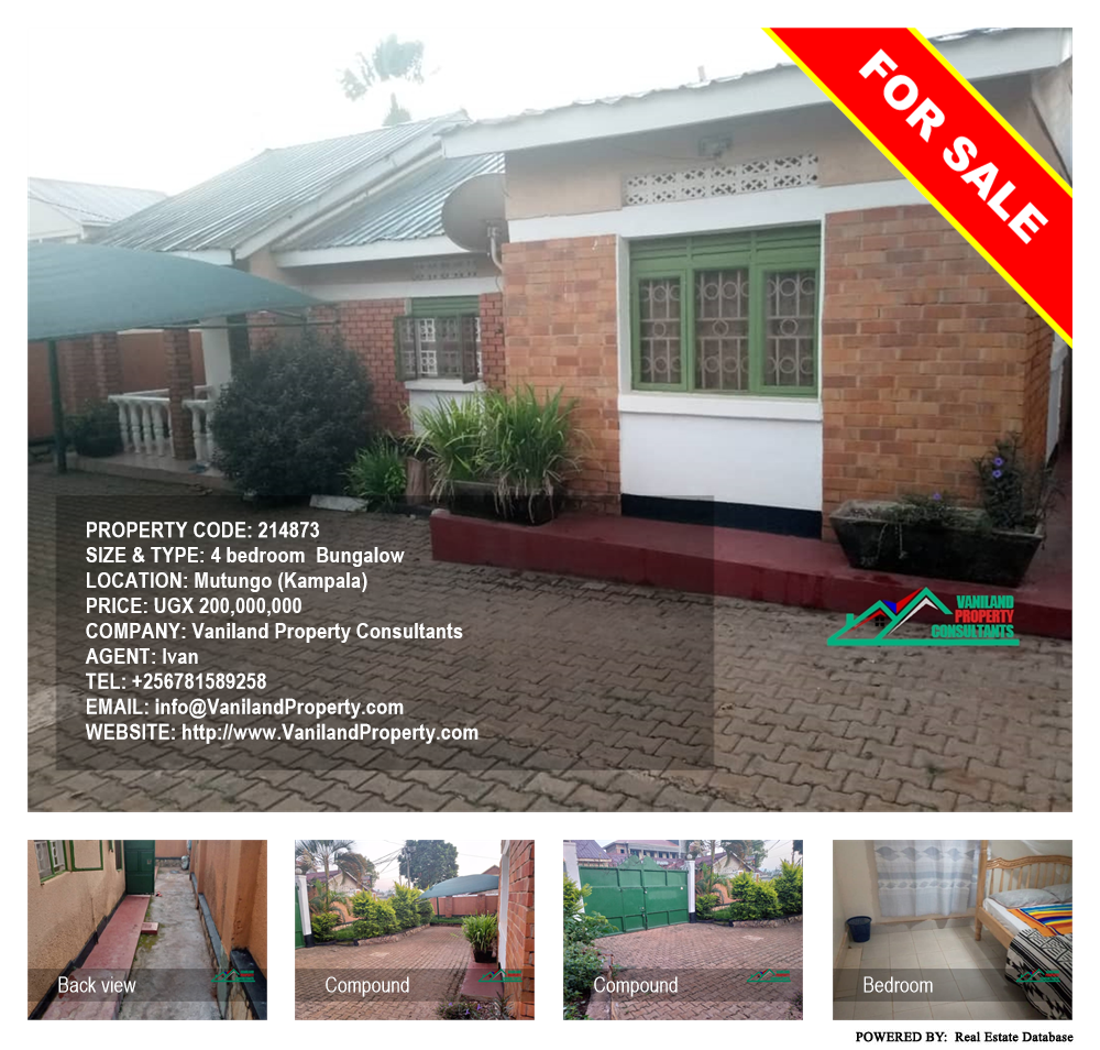 4 bedroom Bungalow  for sale in Mutungo Kampala Uganda, code: 214873