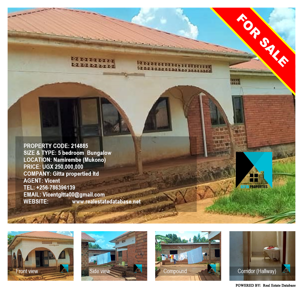 5 bedroom Bungalow  for sale in Namirembe Mukono Uganda, code: 214885