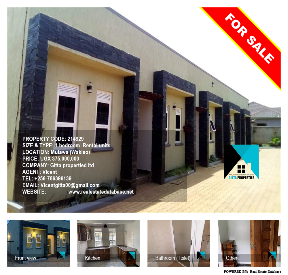 1 bedroom Rental units  for sale in Mulawa Wakiso Uganda, code: 214929