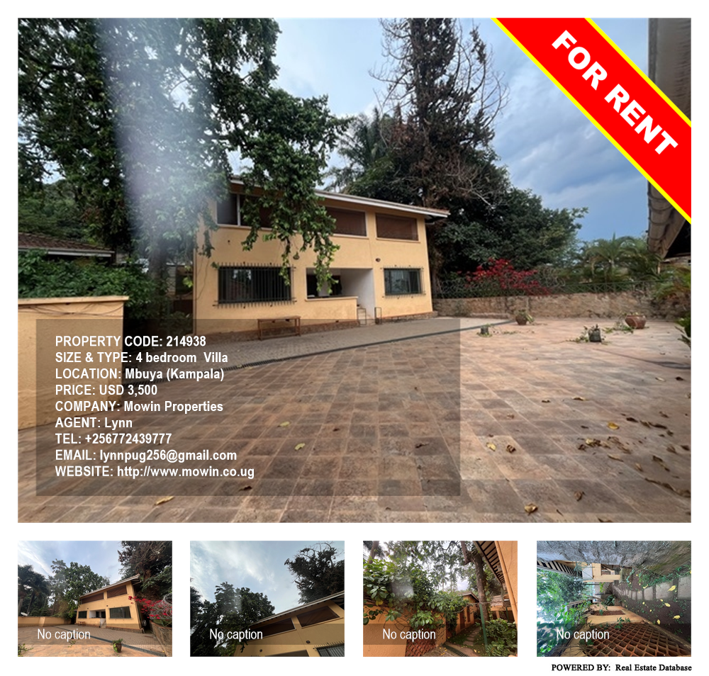 4 bedroom Villa  for rent in Mbuya Kampala Uganda, code: 214938