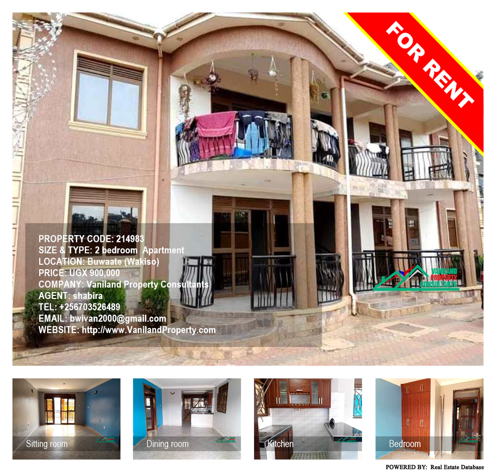 2 bedroom Apartment  for rent in Buwaate Wakiso Uganda, code: 214983