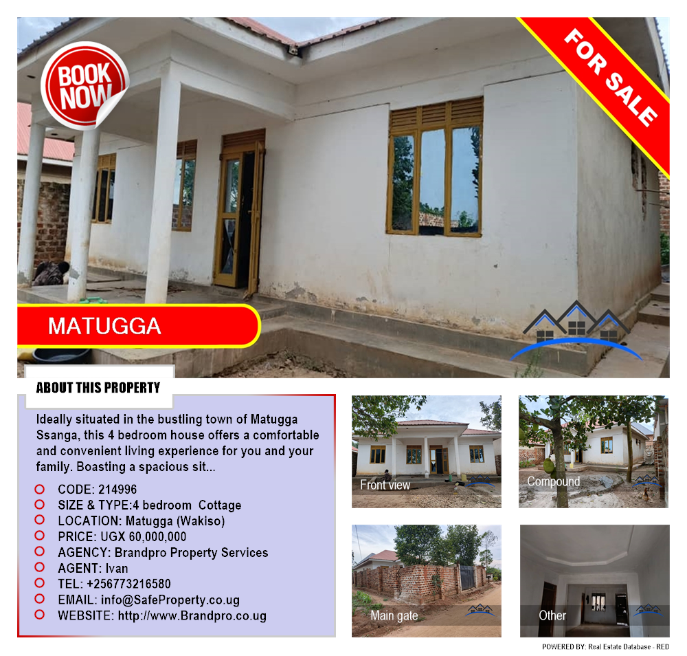 4 bedroom Cottage  for sale in Matugga Wakiso Uganda, code: 214996