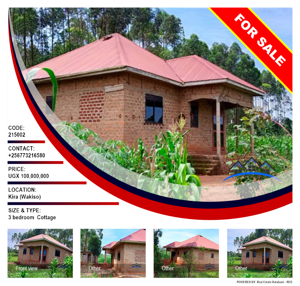 3 bedroom Cottage  for sale in Kira Wakiso Uganda, code: 215002