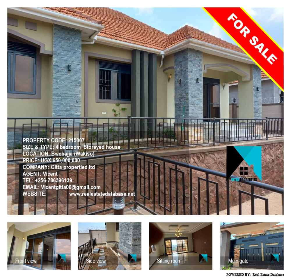 4 bedroom Storeyed house  for sale in Bwebajja Wakiso Uganda, code: 215007