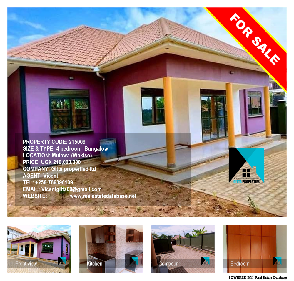 4 bedroom Bungalow  for sale in Mulawa Wakiso Uganda, code: 215009