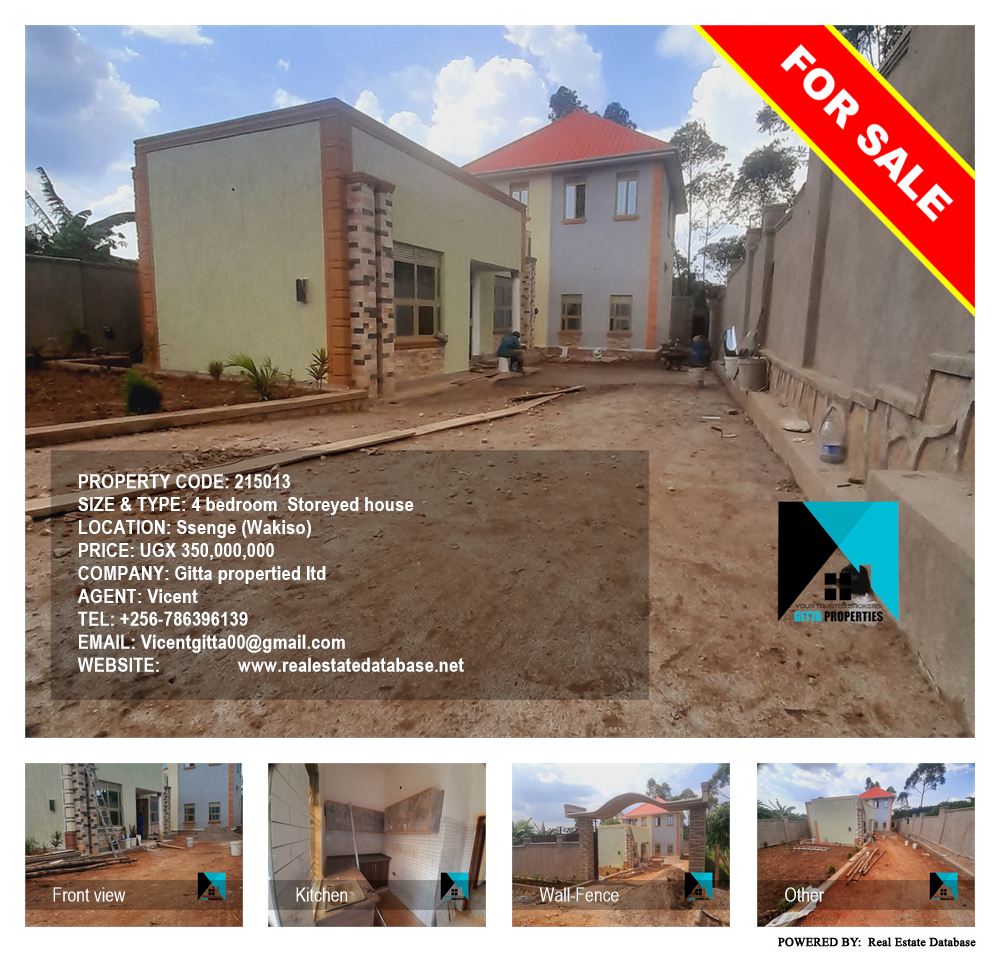 4 bedroom Storeyed house  for sale in Ssenge Wakiso Uganda, code: 215013