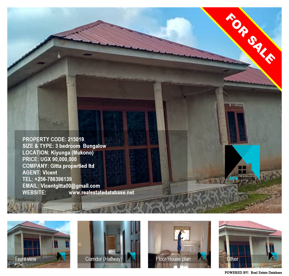 3 bedroom Bungalow  for sale in Kiyunga Mukono Uganda, code: 215019