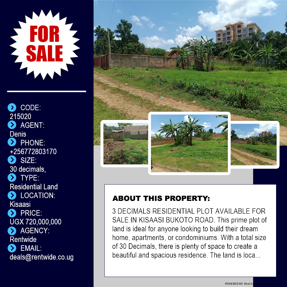 Residential Land  for sale in Kisaasi Kampala Uganda, code: 215020