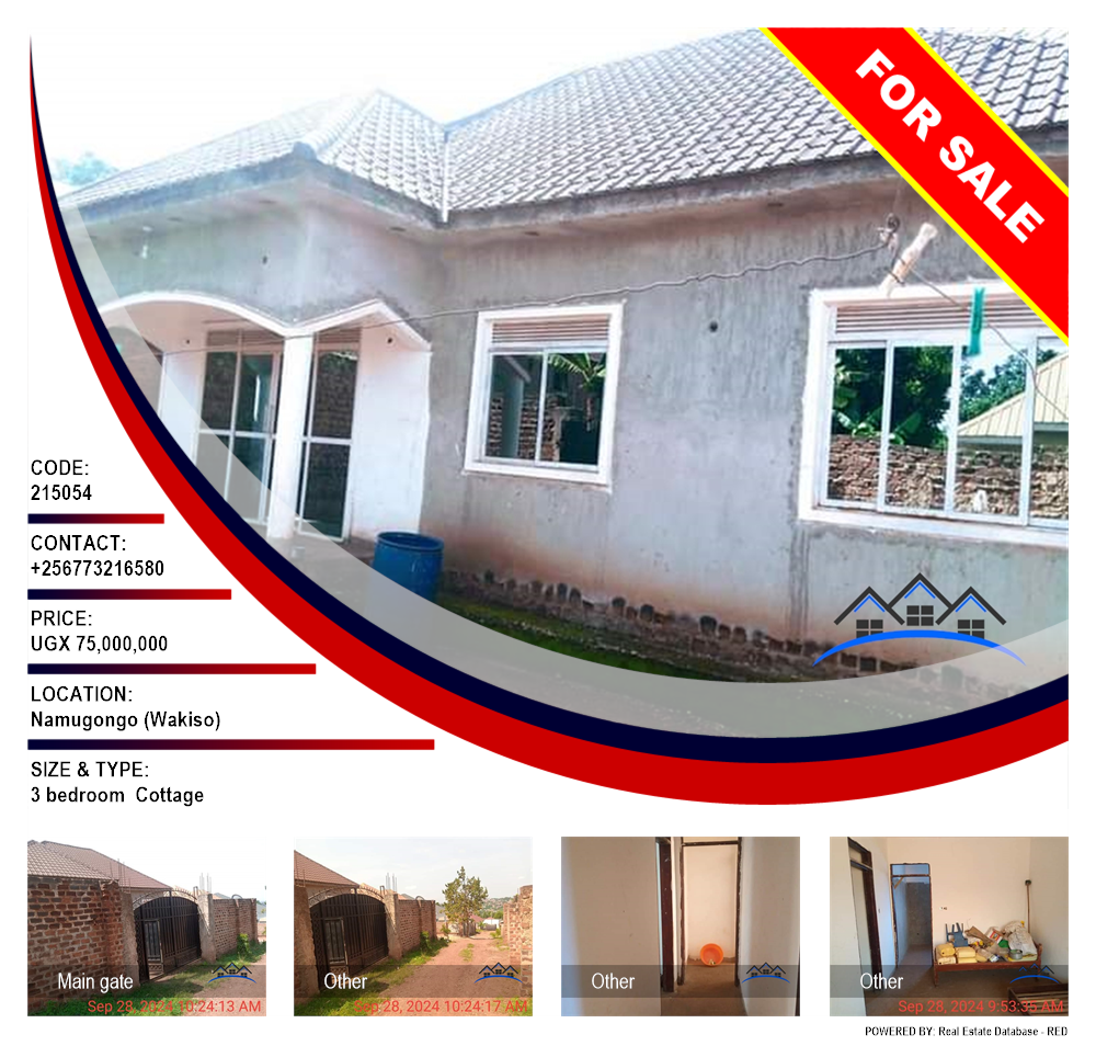 3 bedroom Cottage  for sale in Namugongo Wakiso Uganda, code: 215054