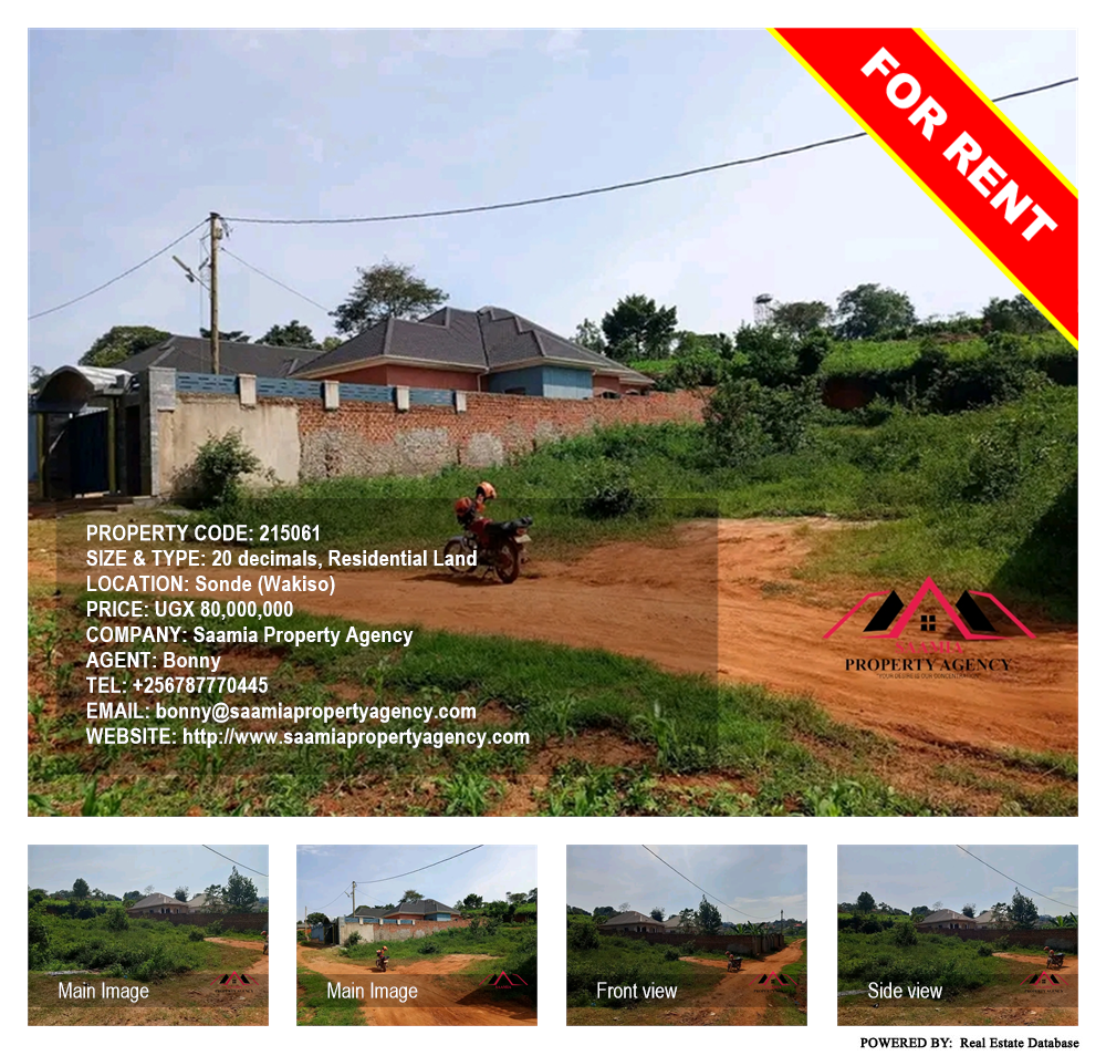 Residential Land  for rent in Sonde Wakiso Uganda, code: 215061