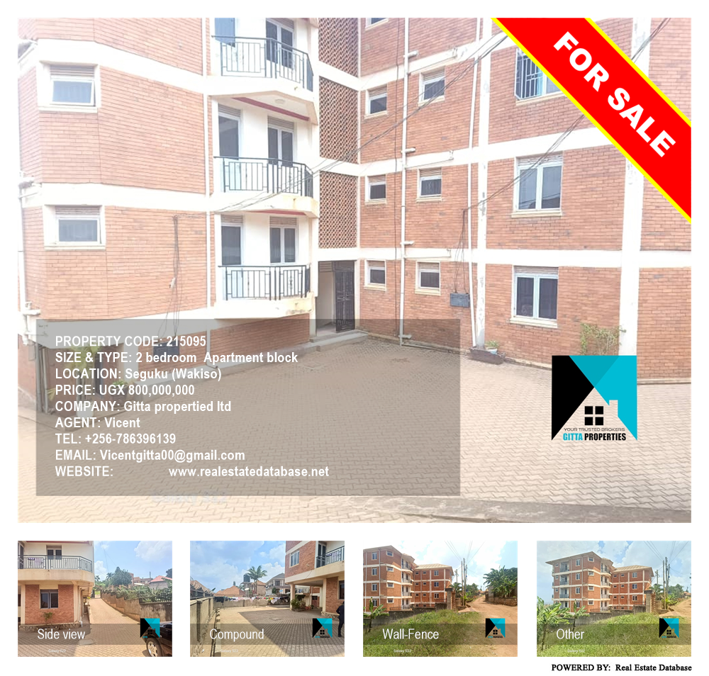 2 bedroom Apartment block  for sale in Seguku Wakiso Uganda, code: 215095