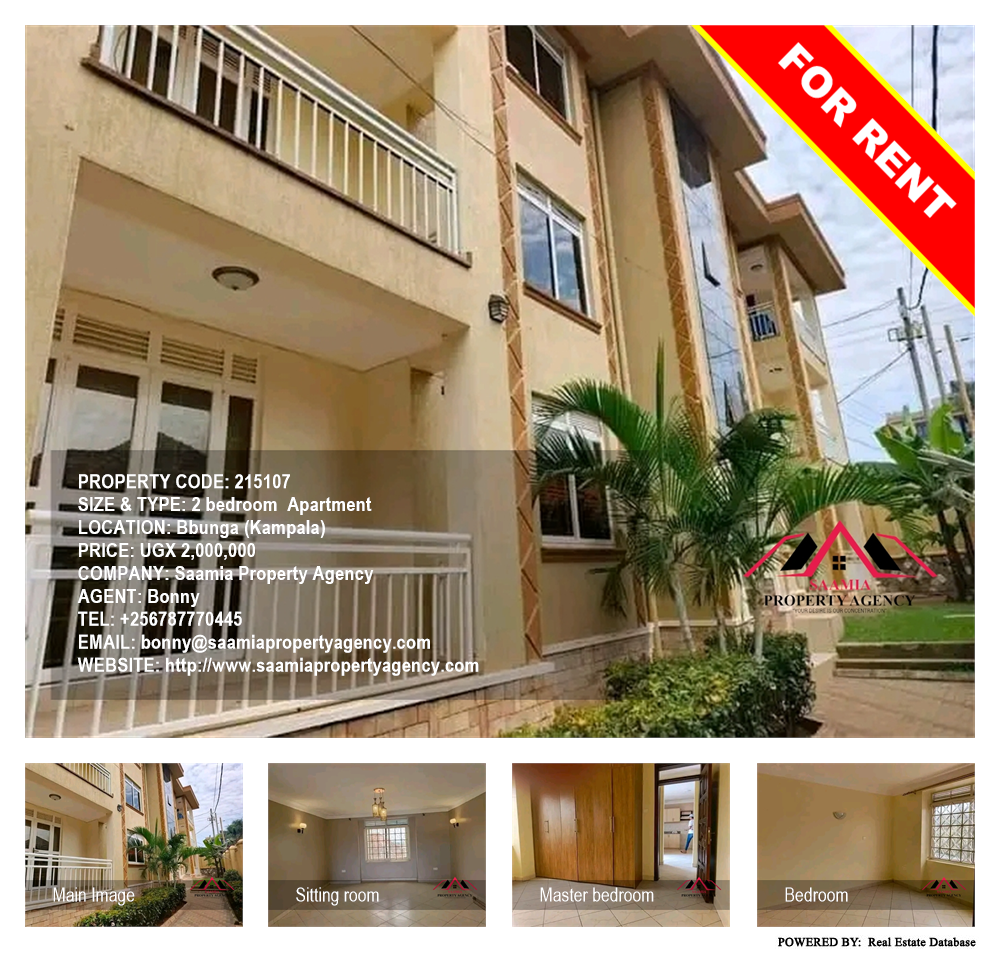 2 bedroom Apartment  for rent in Bbunga Kampala Uganda, code: 215107