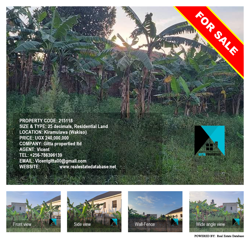 Residential Land  for sale in Kiramulawa Wakiso Uganda, code: 215118