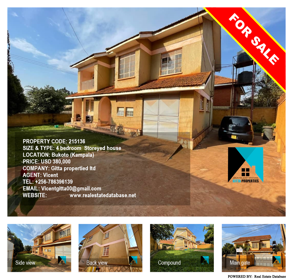 4 bedroom Storeyed house  for sale in Bukoto Kampala Uganda, code: 215136