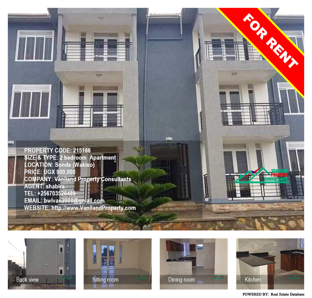 2 bedroom Apartment  for rent in Sonde Wakiso Uganda, code: 215166