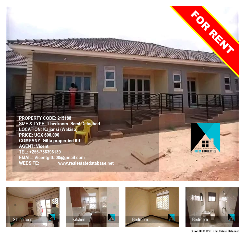 1 bedroom Semi Detached  for rent in Kajjansi Wakiso Uganda, code: 215188