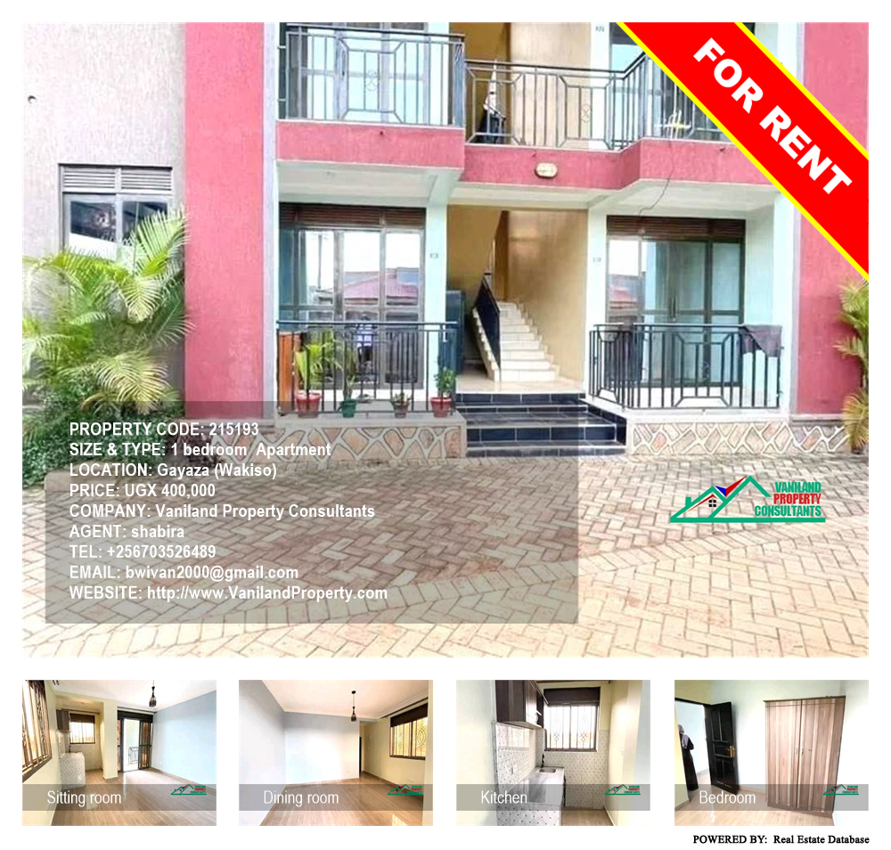 1 bedroom Apartment  for rent in Gayaza Wakiso Uganda, code: 215193