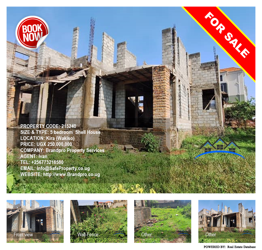 5 bedroom Shell House  for sale in Kira Wakiso Uganda, code: 215240