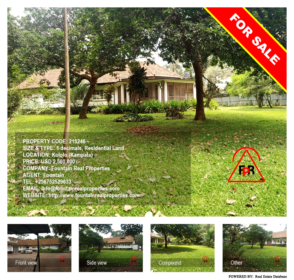 Residential Land  for sale in Kololo Kampala Uganda, code: 215246