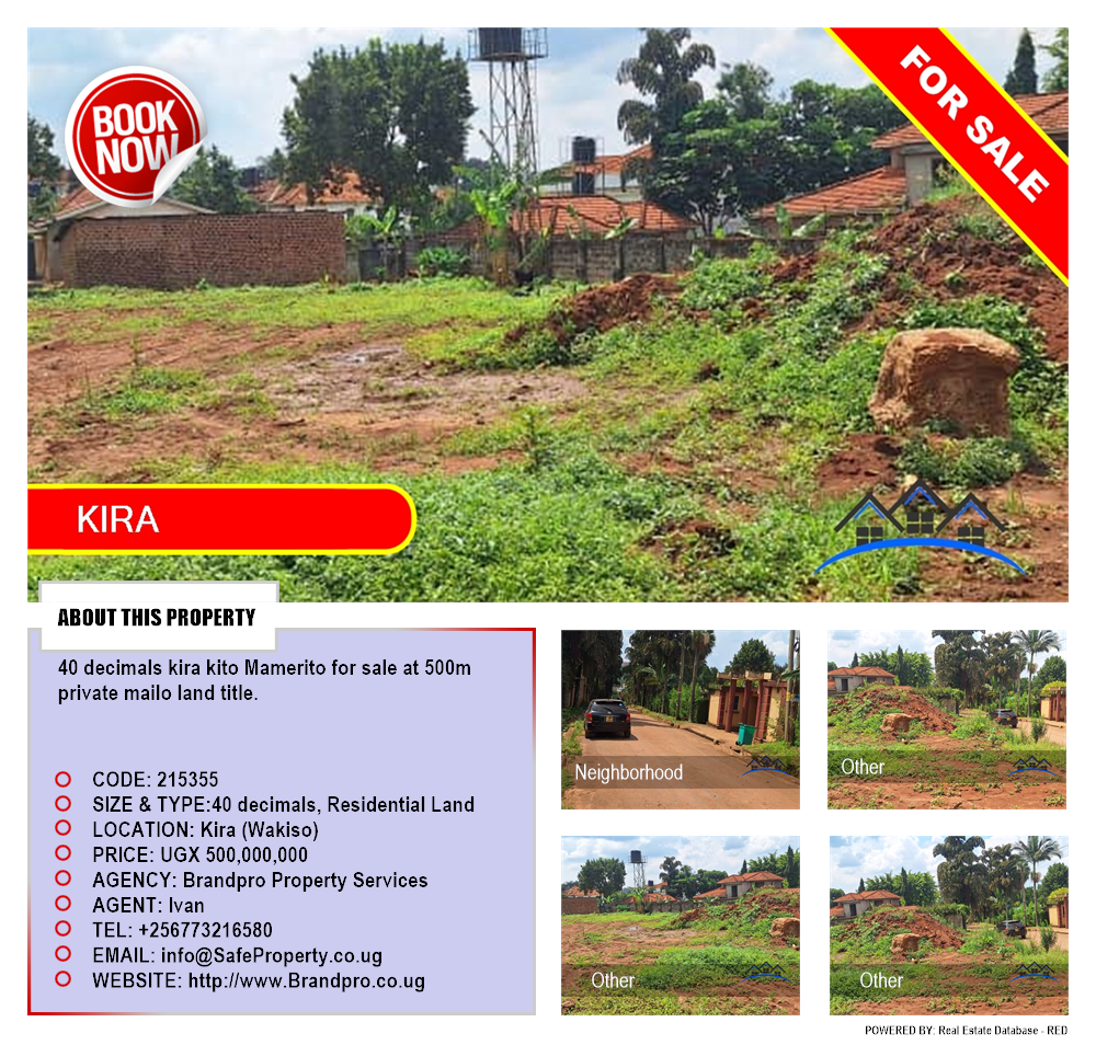 Residential Land  for sale in Kira Wakiso Uganda, code: 215355