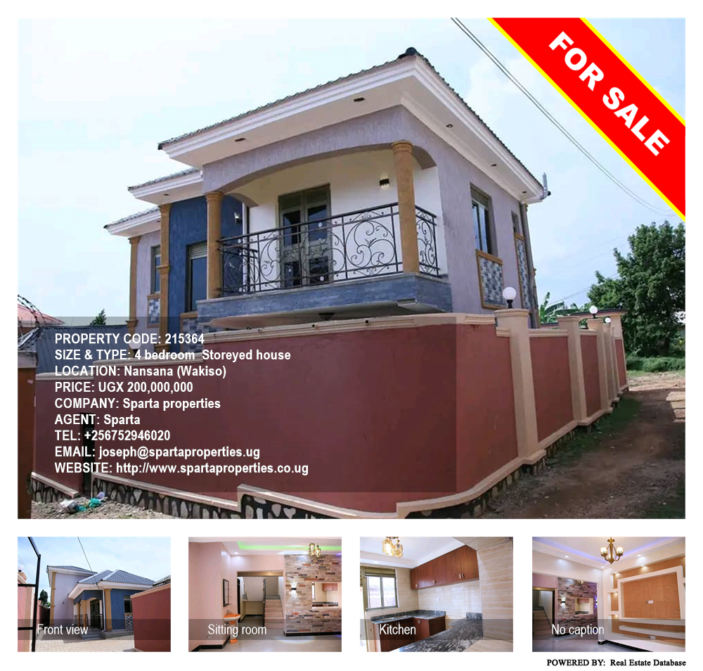 4 bedroom Storeyed house  for sale in Nansana Wakiso Uganda, code: 215364