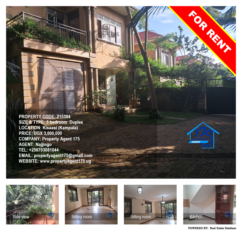 5 bedroom Duplex  for rent in Kisaasi Kampala Uganda, code: 215384