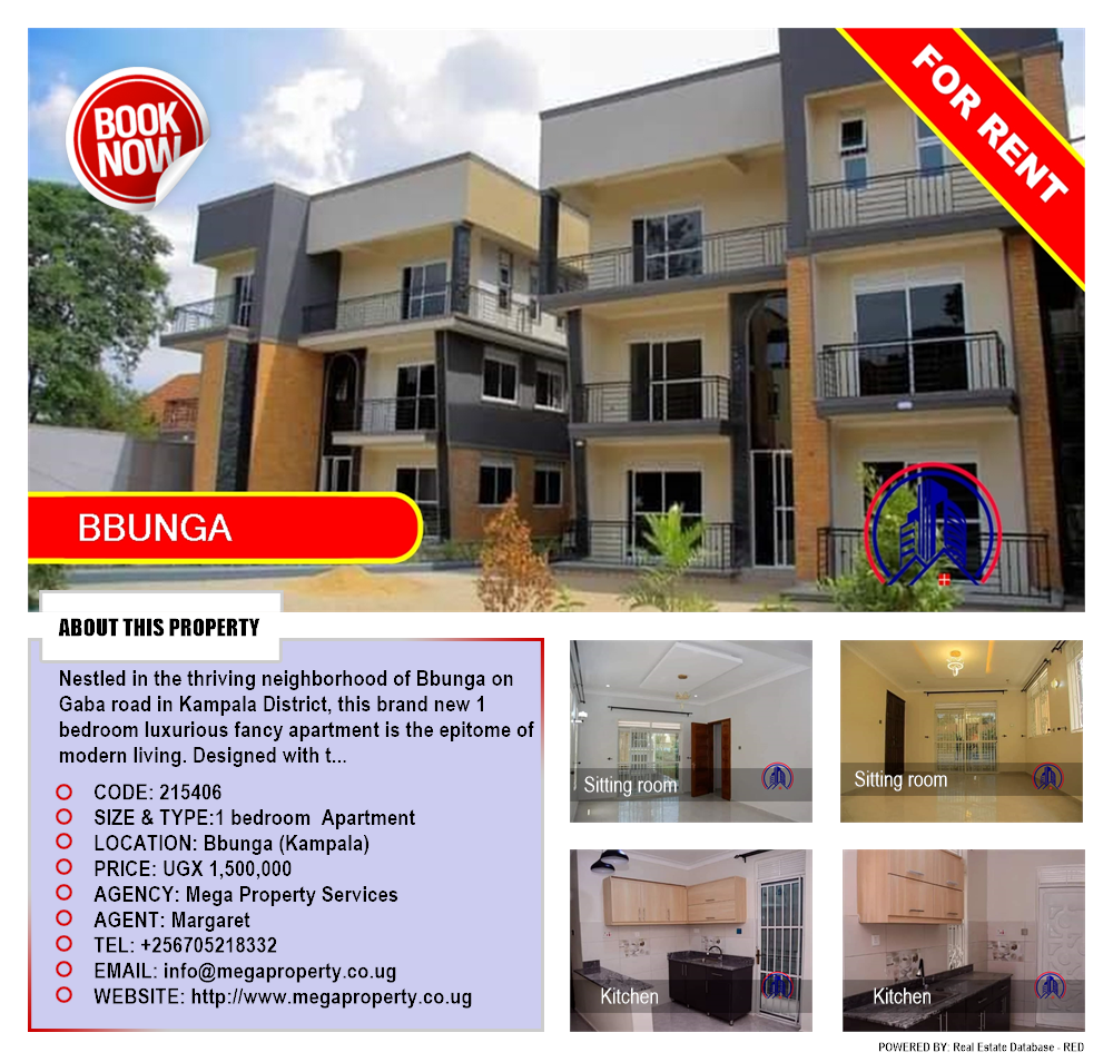 1 bedroom Apartment  for rent in Bbunga Kampala Uganda, code: 215406