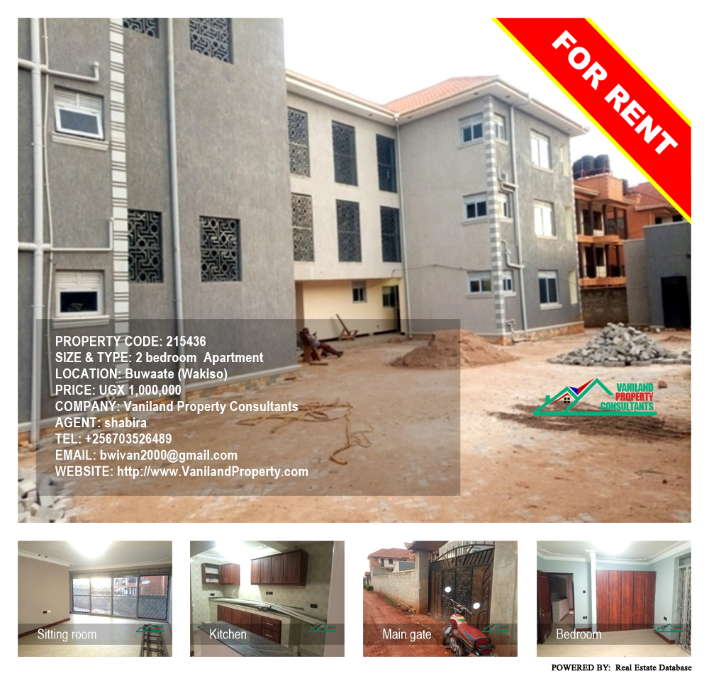 2 bedroom Apartment  for rent in Buwaate Wakiso Uganda, code: 215436