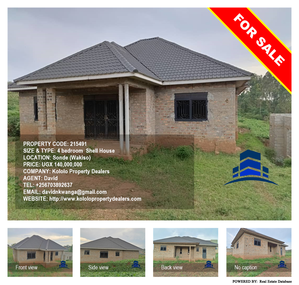 4 bedroom Shell House  for sale in Sonde Wakiso Uganda, code: 215491