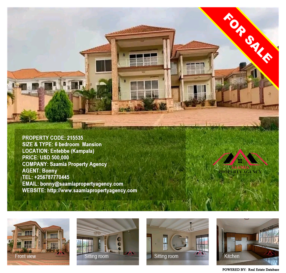 6 bedroom Mansion  for sale in Entebbe Kampala Uganda, code: 215535