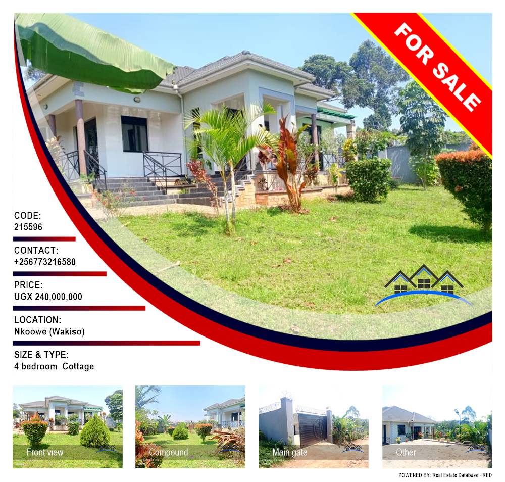 4 bedroom Cottage  for sale in Nkoowe Wakiso Uganda, code: 215596