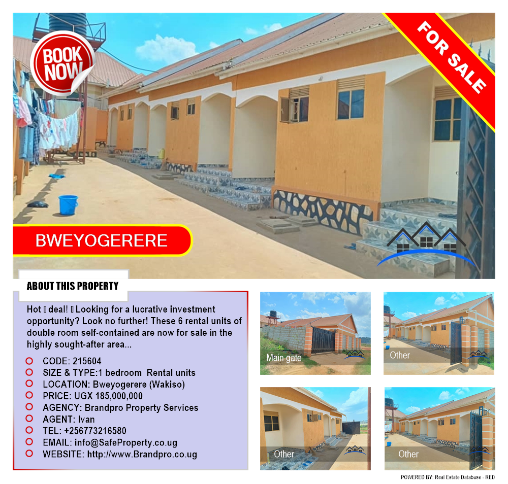 1 bedroom Rental units  for sale in Bweyogerere Wakiso Uganda, code: 215604