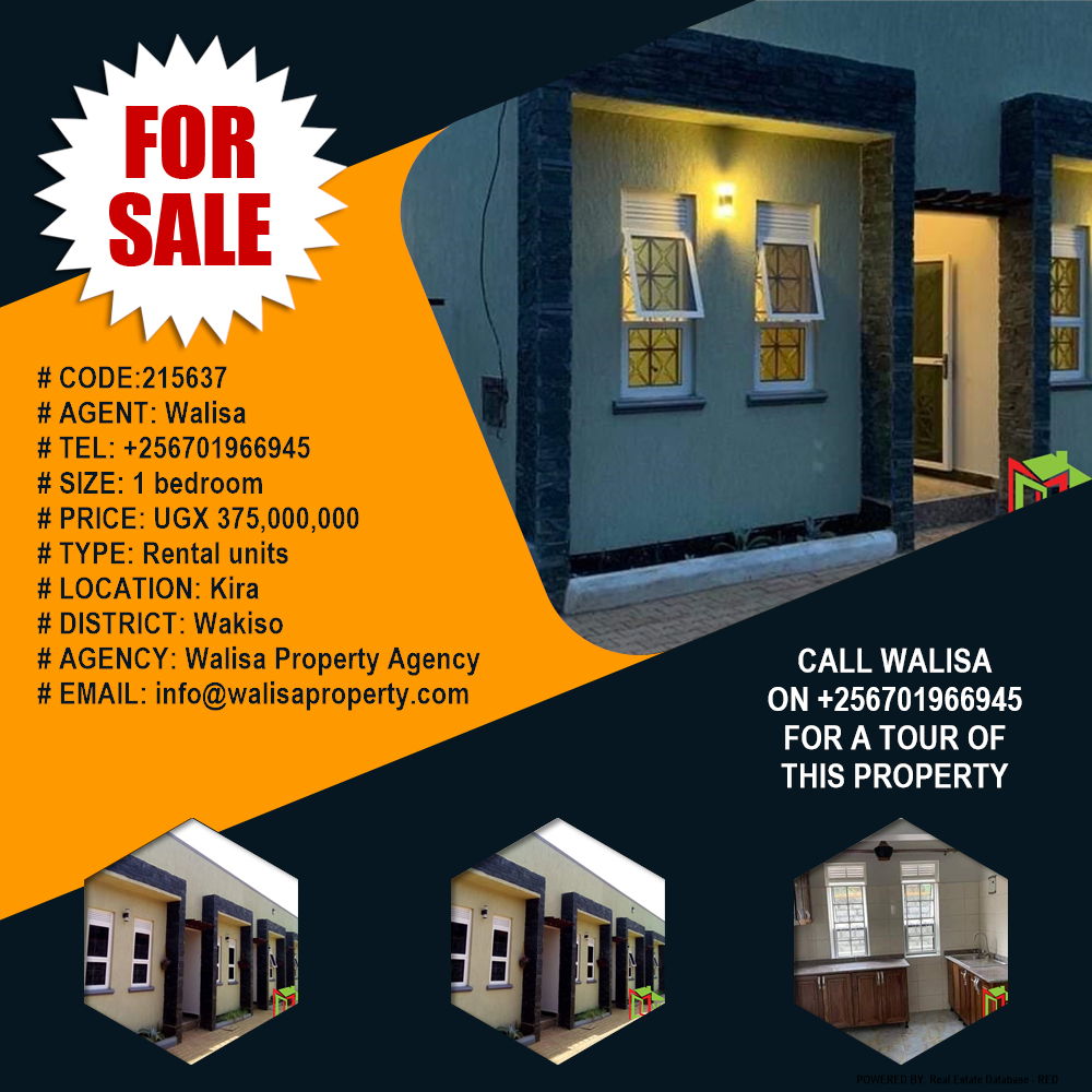 1 bedroom Rental units  for sale in Kira Wakiso Uganda, code: 215637