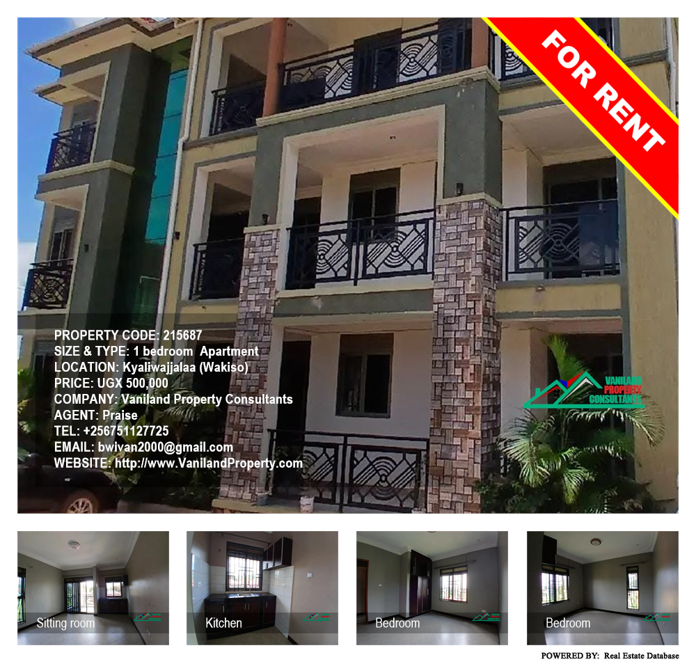 1 bedroom Apartment  for rent in Kyaliwajjalaa Wakiso Uganda, code: 215687