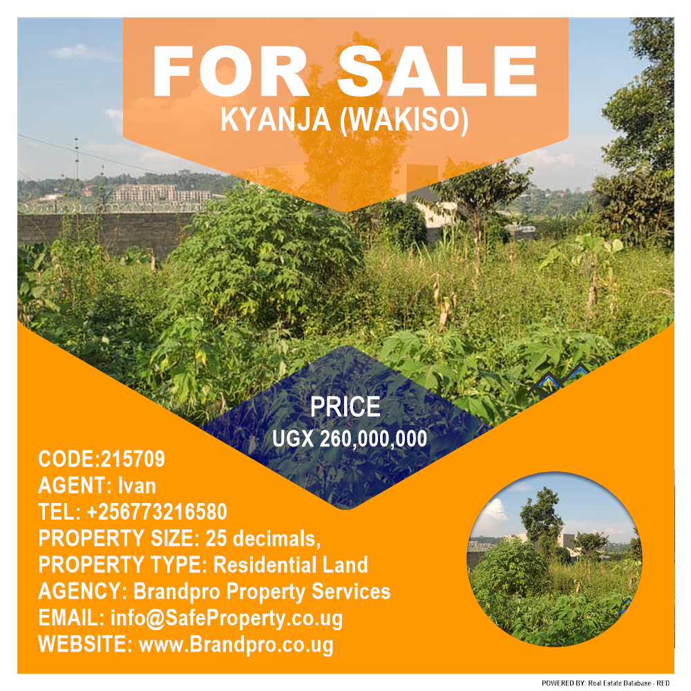 Residential Land  for sale in Kyanja Wakiso Uganda, code: 215709