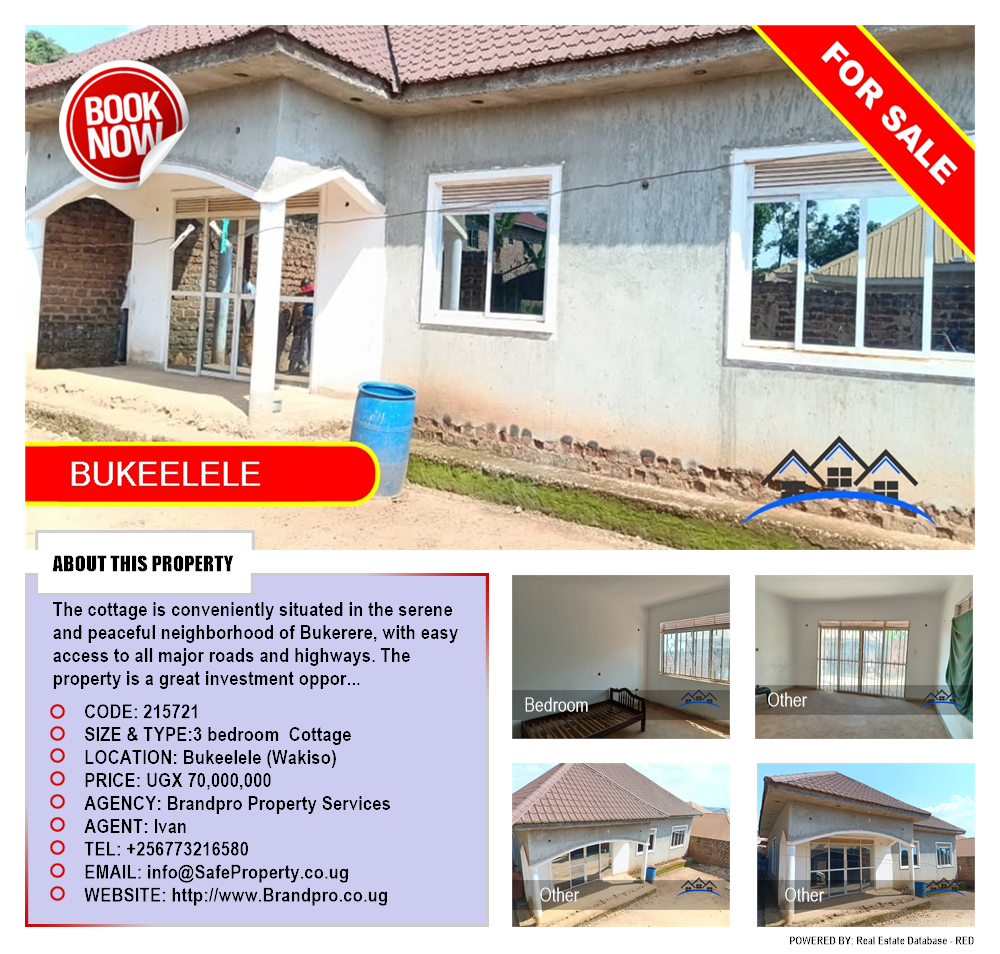 3 bedroom Cottage  for sale in Bukeelele Wakiso Uganda, code: 215721