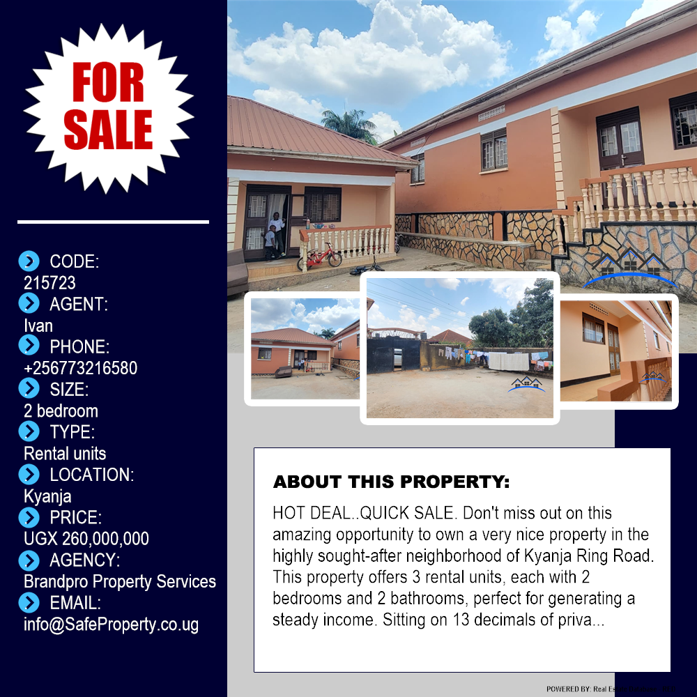 2 bedroom Rental units  for sale in Kyanja Wakiso Uganda, code: 215723