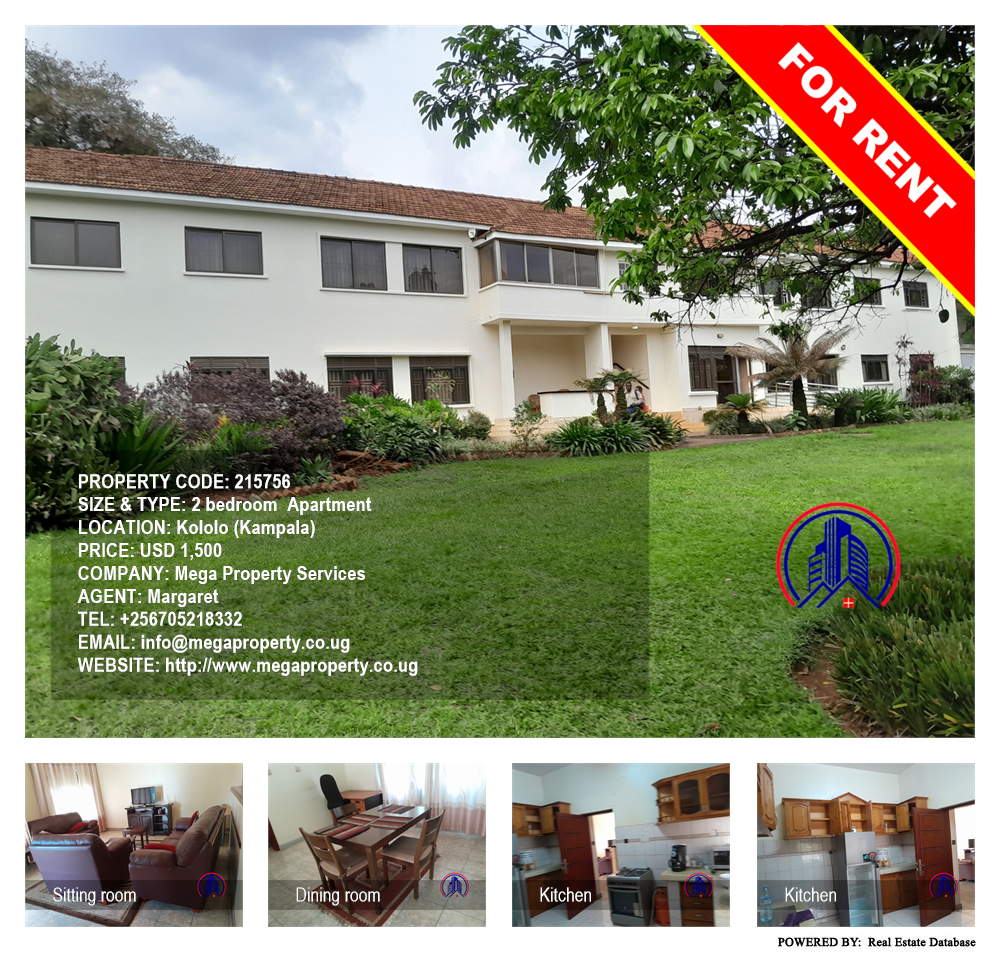 2 bedroom Apartment  for rent in Kololo Kampala Uganda, code: 215756