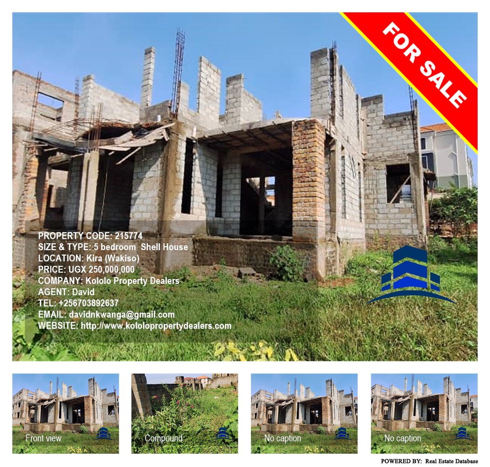 5 bedroom Shell House  for sale in Kira Wakiso Uganda, code: 215774