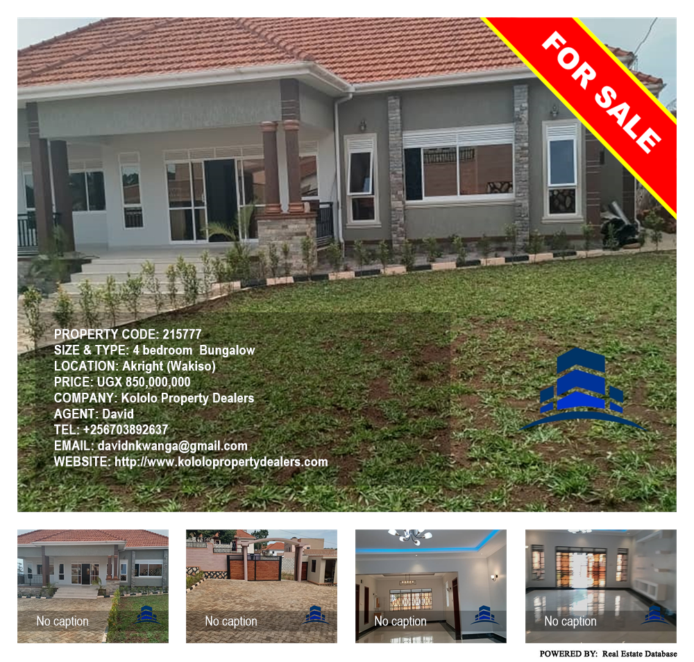 4 bedroom Bungalow  for sale in Akright Wakiso Uganda, code: 215777